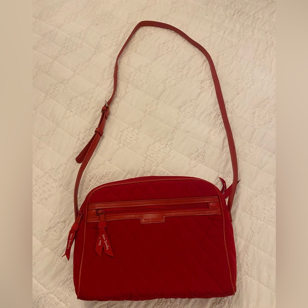 Vera Bradley Bright Red Quilted Crossbody with Adjustable Strap